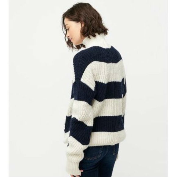 New J. Crew Pocket Stripe Turtleneck Sweater Sz XS - Picture 8 of 13